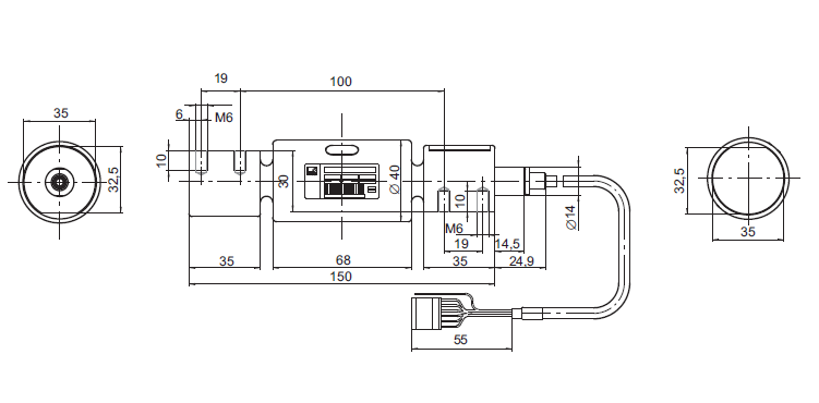 德國(guó)HBM PW25 C3 稱重傳感器 量程10kg/20kg產(chǎn)品尺寸