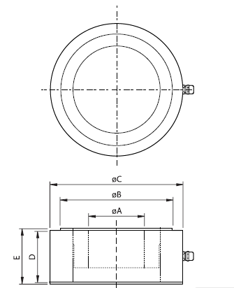 CHE-KM 30tf 稱重傳感器 韓國CAS 產(chǎn)品尺寸圖