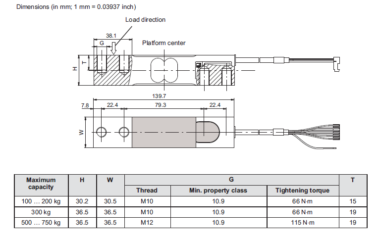 德国HBM PWSE-750kg C3 称重传感器 单点称重传感器产品尺寸
